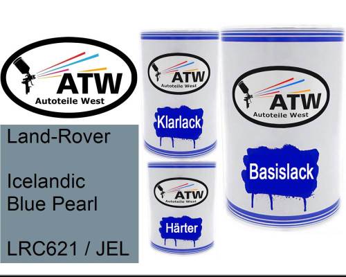 Land-Rover, Icelandic Blue Pearl, LRC621 / JEL: 500ml Lackdose + 500ml Klarlack + 250ml Härter - Set, von ATW Autoteile West.